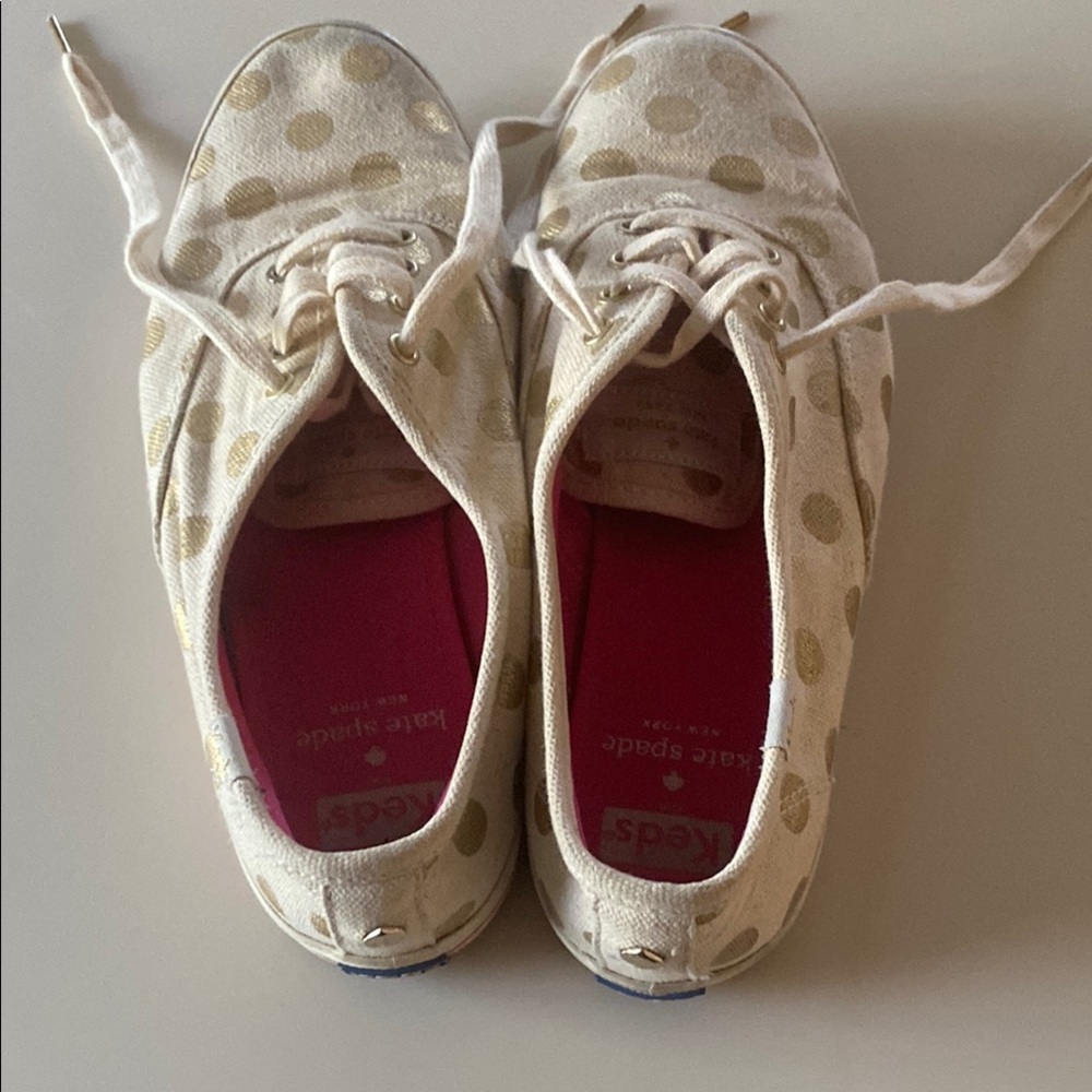 Kate Spade Gold and Cream Sneakers Classic Style